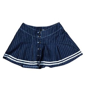 Jaded London Pinstripe Denim Cheerleader Skirt